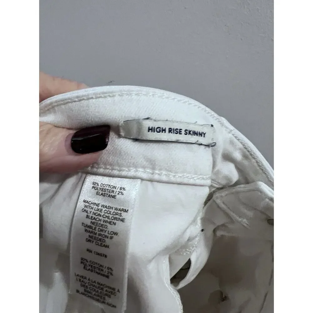 Vineyard Vines Womens White Cotton High Rise Skinny Leg Jeans Size 18/20
